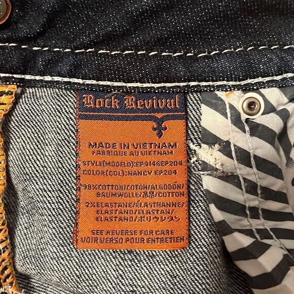 Rock Revival Nancy Dark Denim Easy Crop Size 26 - Picture 9 of 10